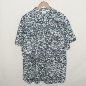 Columbia Men's XL Blue White Cotton Casual Short Sleeve Button Up Shirt